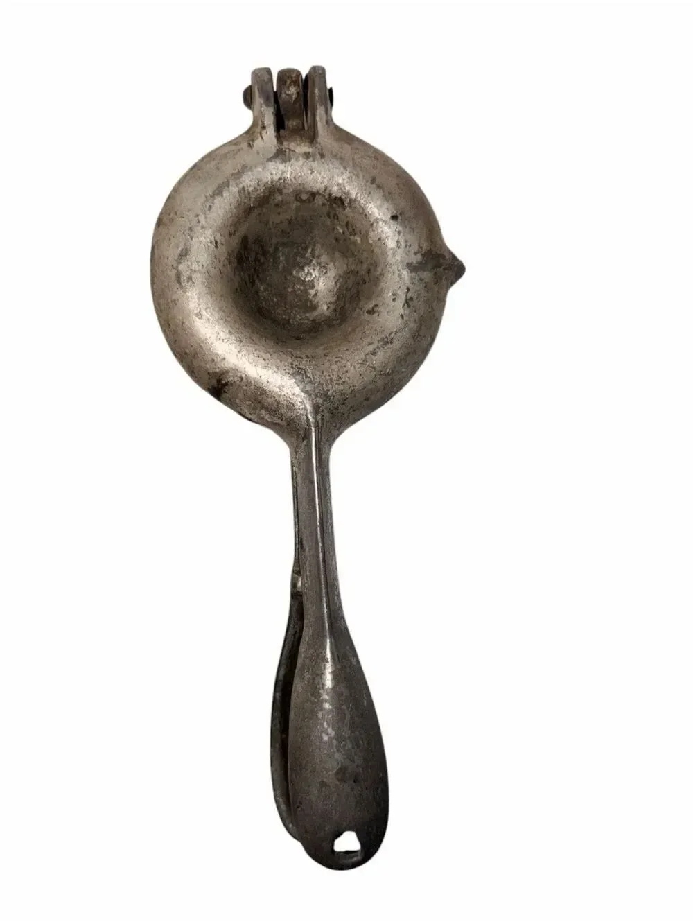 Antique Heavy Cast Iron Citrus Juicer Lemon Squeezer Hinged Hand Press Primitive